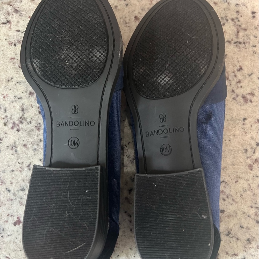 Bandolino Blue Suede Flats with Bow Detail - Picture 3 of 4